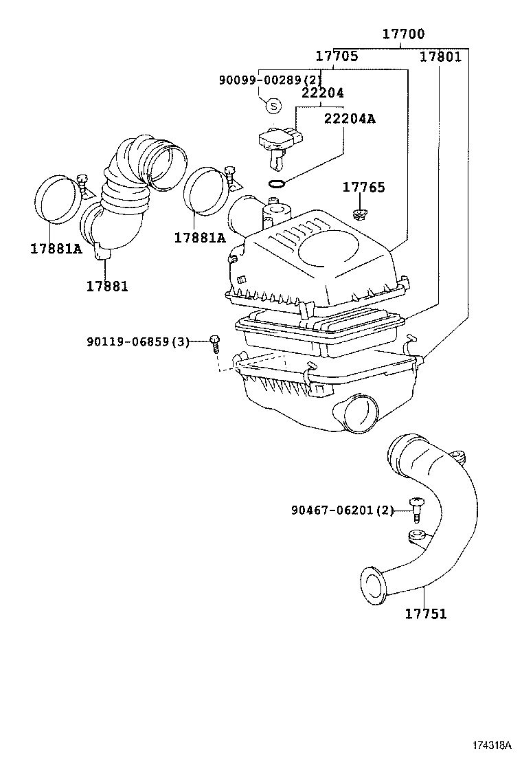 17700-28110 CLEANER ASSY, AIR product image