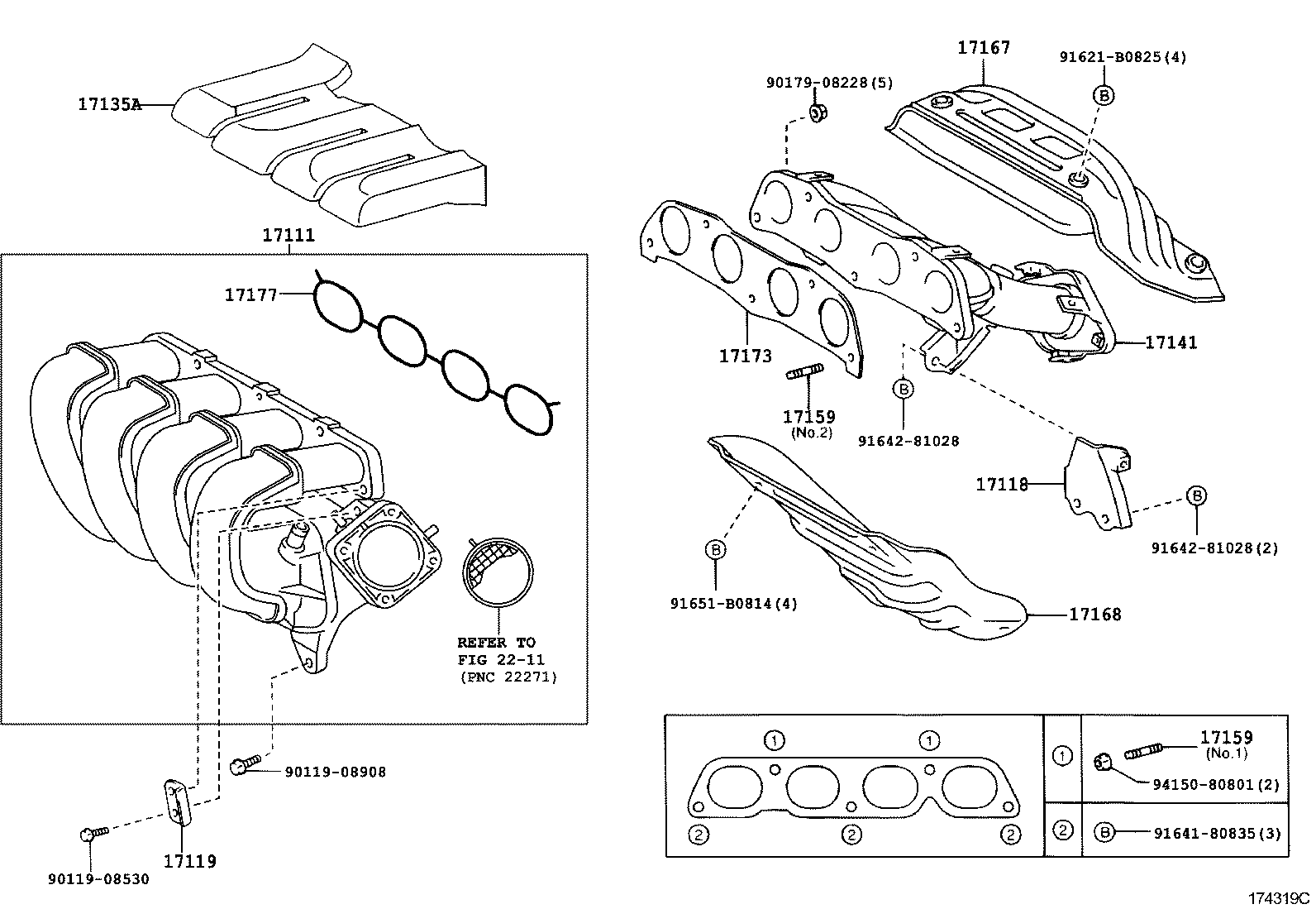 25586-28060 INSULATOR, MANIFOLD CONVERTER, NO.1 product image