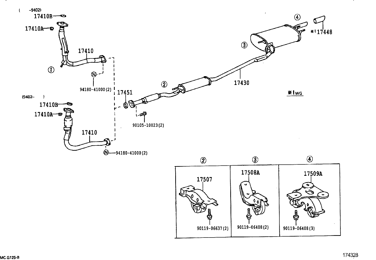 17430-02170 PIPE ASSY, EXHAUST, TAIL product image