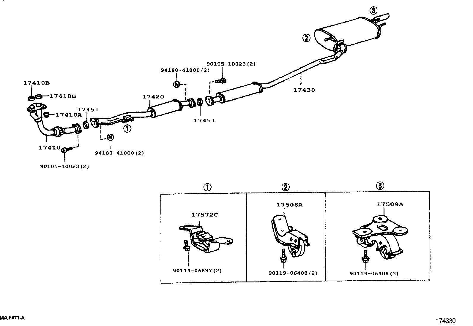 17430-02170 PIPE ASSY, EXHAUST, TAIL product image