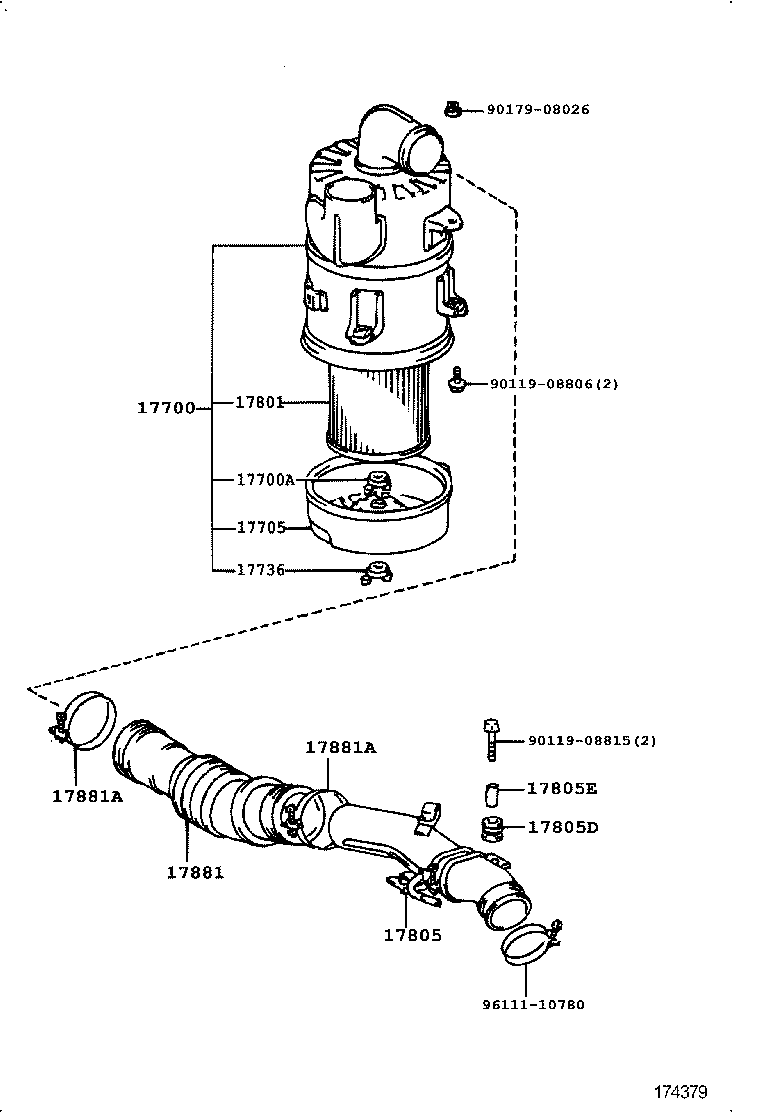17705-67010 CAP SUB-ASSY, AIR CLEANER product image