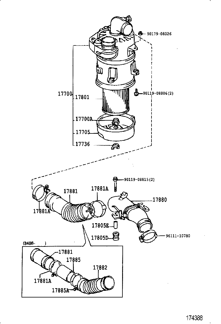 17700-54632 CLEANER ASSY, AIR product image