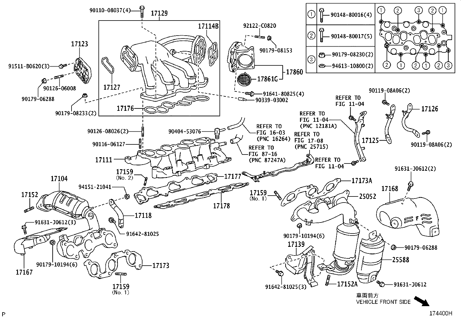 17140-20130 MANIFOLD SUB-ASSY, EXHAUST, RH product image