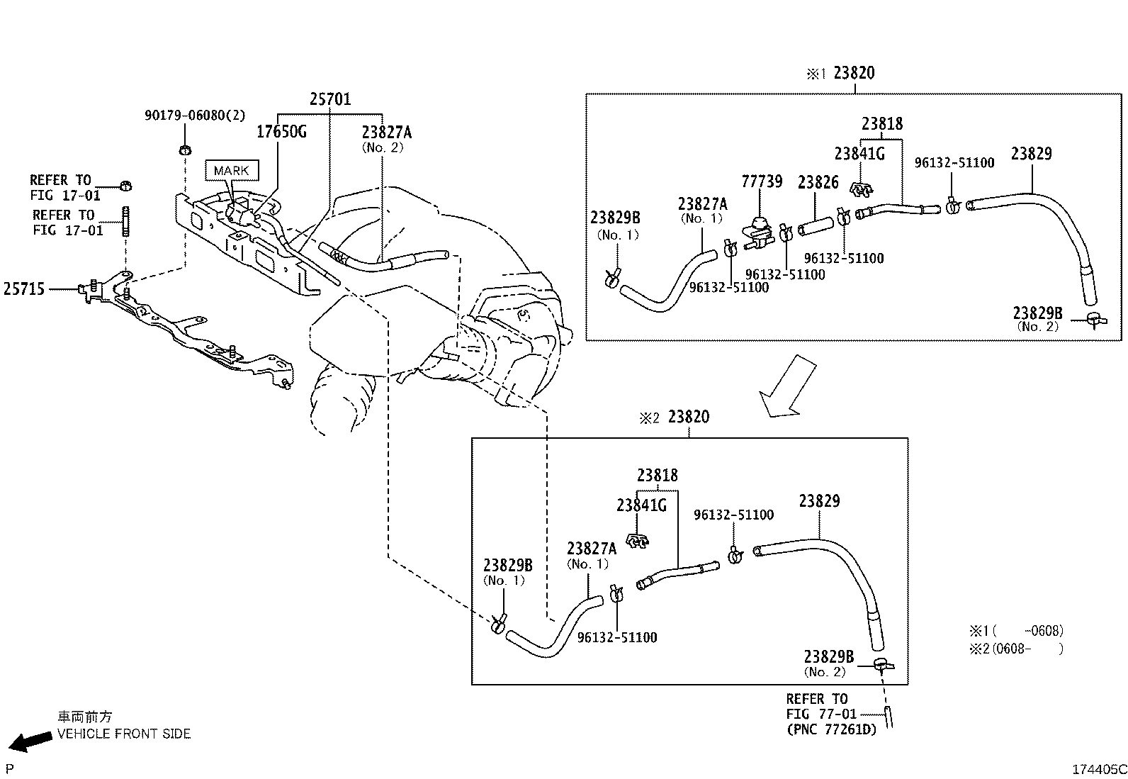Toyota 23827-20110 HOSE, FUEL VAPOR FEED, NO.2
