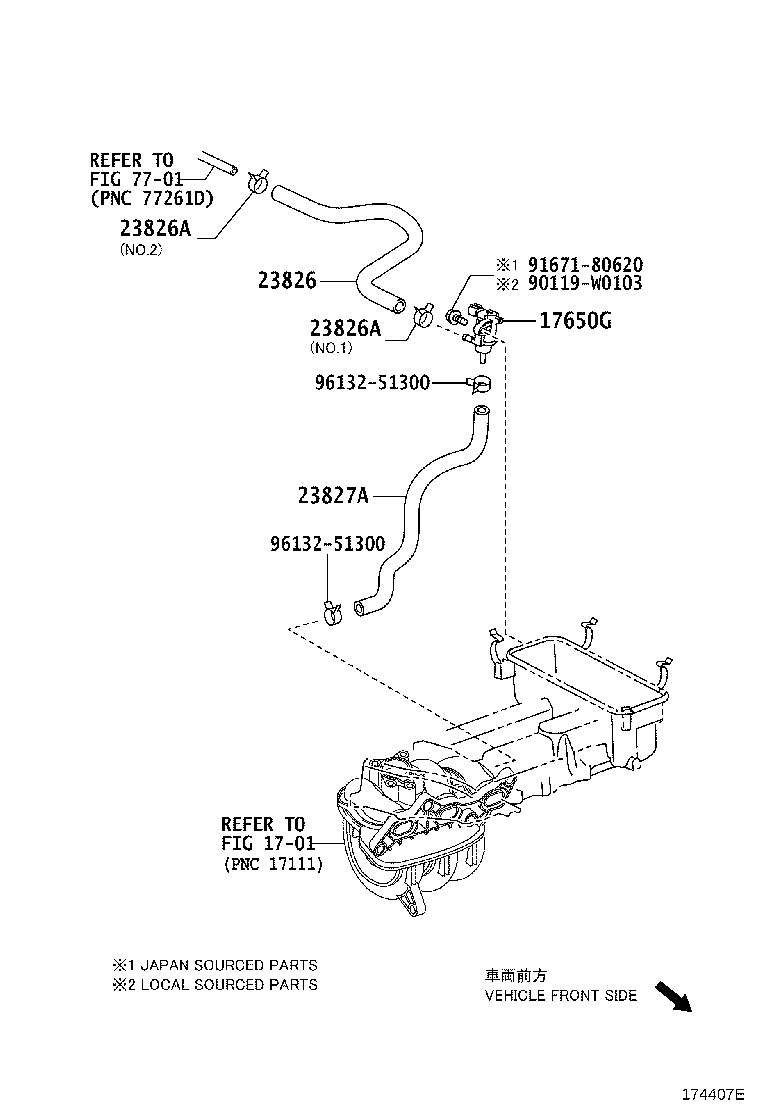 23827-40011 HOSE, FUEL VAPOR FEED, NO.2 product image