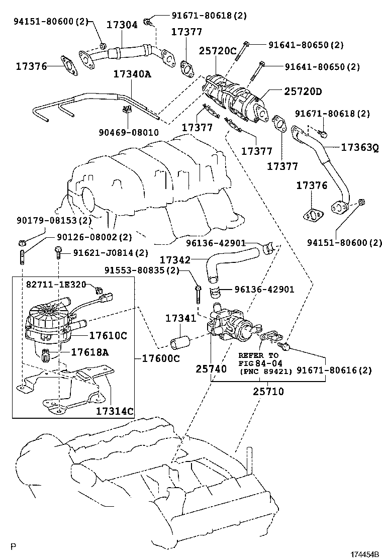 Toyota 17304-50010 TUBE SUB-ASSY, AIR, RH