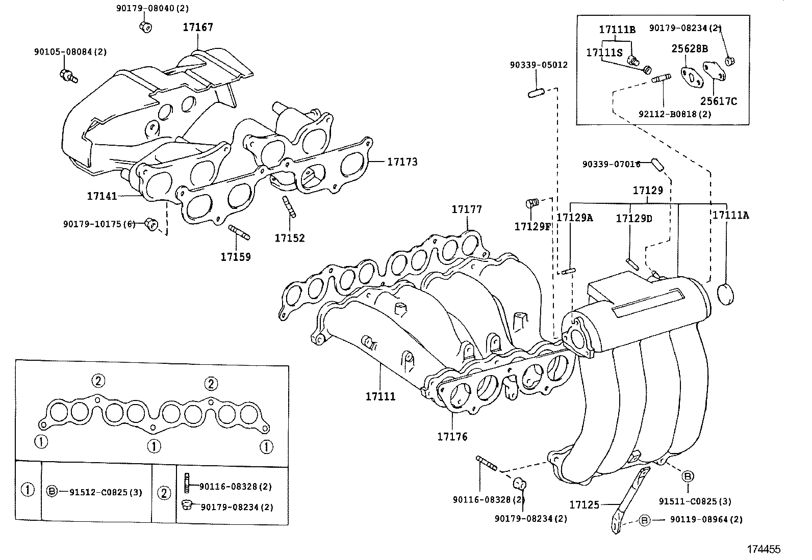 17141-75090 MANIFOLD, EXHAUST product image
