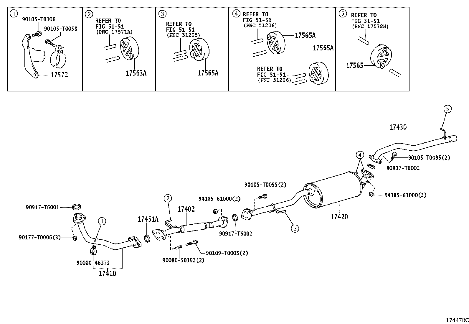 17405-0L090 PIPE ASSY, EXHAUST, TAIL product image