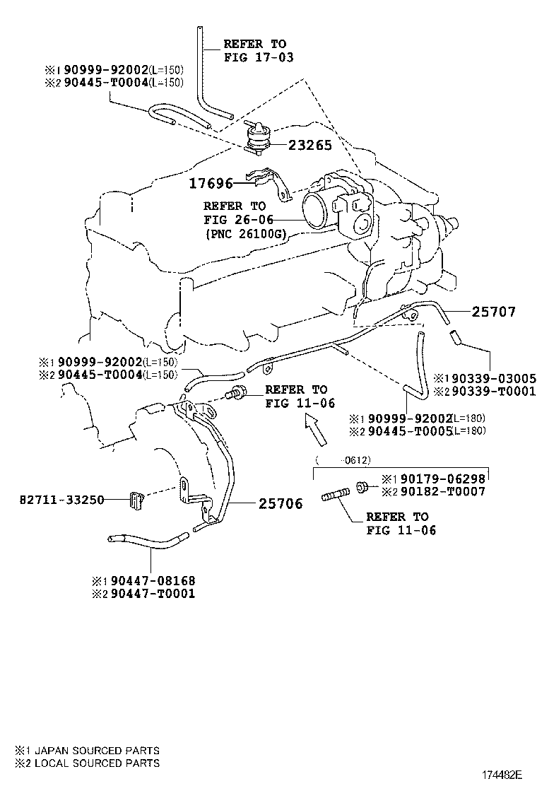 25760-0L030 HOSE ASSY, VACUUM TRANSMITTING product image