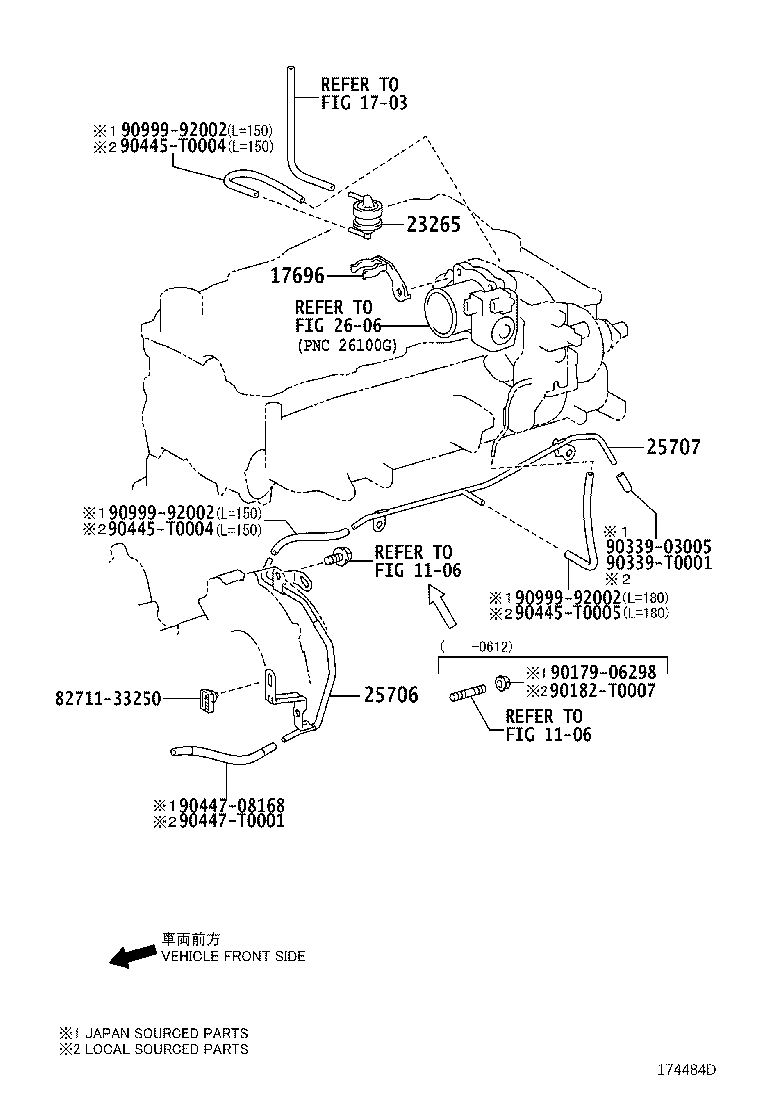 25760-0L010 HOSE ASSY, VACUUM TRANSMITTING product image