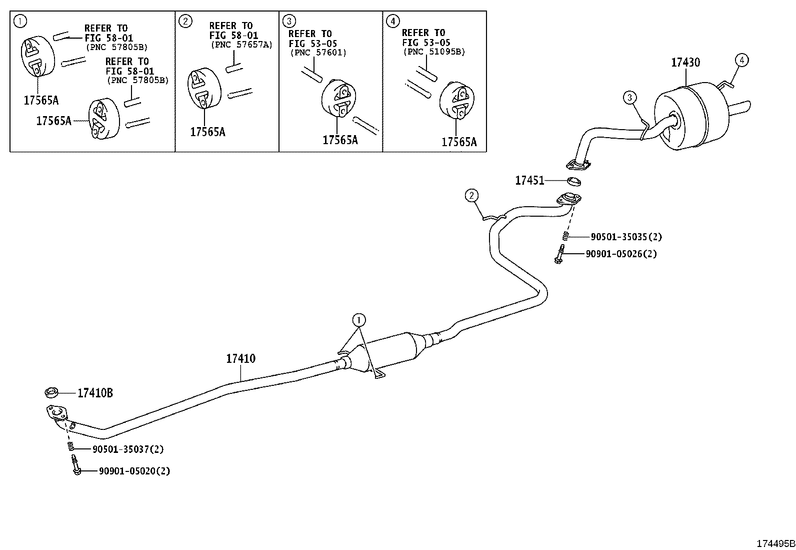 17430-40051 PIPE ASSY, EXHAUST, TAIL product image