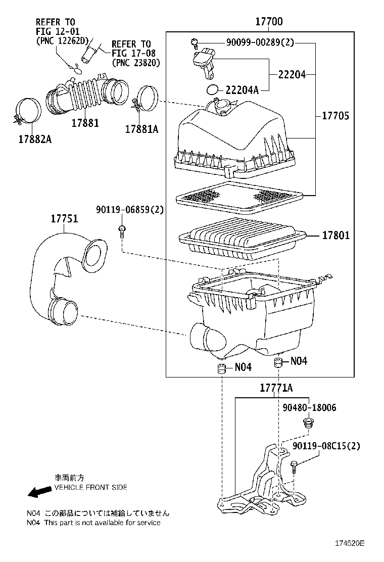 Toyota 17771-21050 BRACKET, AIR CLEANER