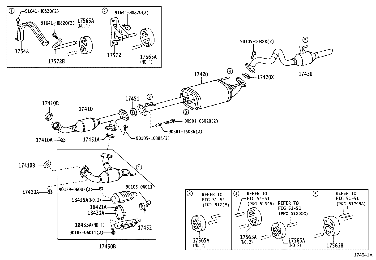 17410-75520 PIPE ASSY, EXHAUST, FRONT product image