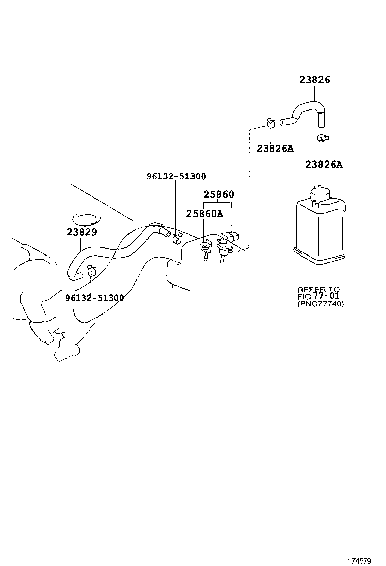 23820-21040 HOSE ASSY, FUEL VAPOR FEED product image