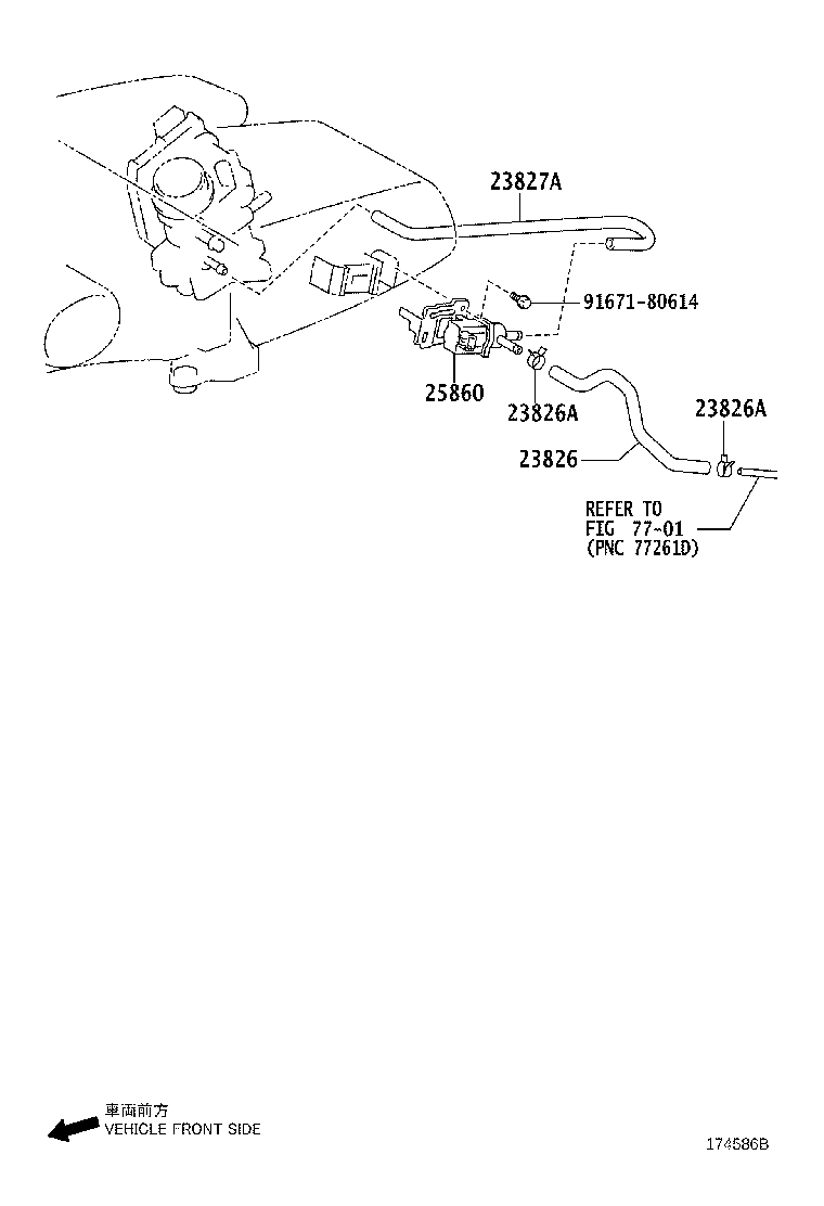 25860-23010 VALVE ASSY, VACUUM SWITCHING, NO.1 product image