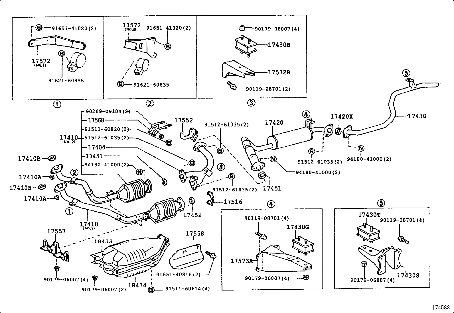 17405-61290 PIPE ASSY, EXHAUST, TAIL product image