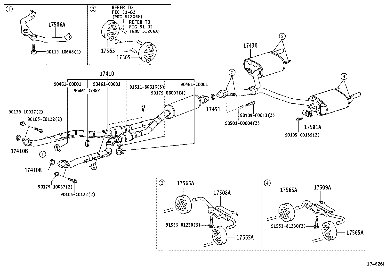 17430-0P071 PIPE ASSY, EXHAUST, TAIL product image