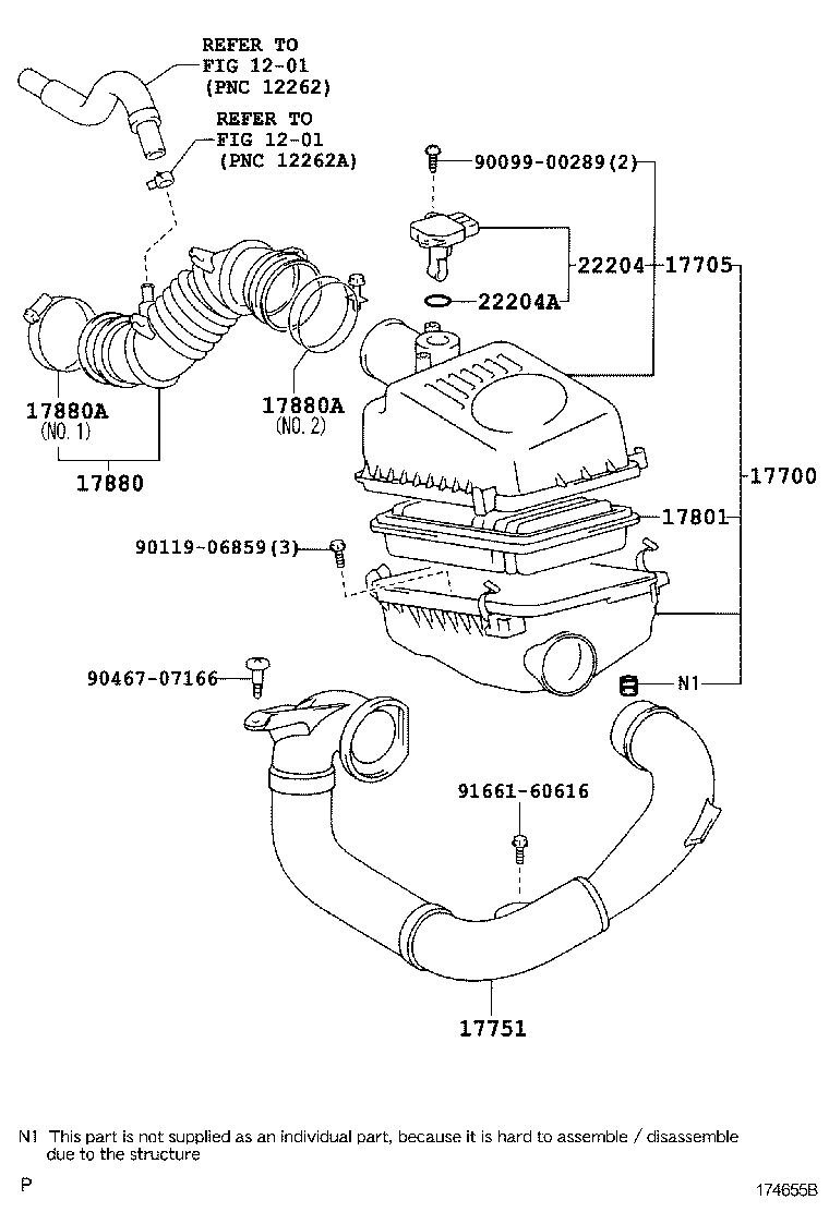 17881-0D040 HOSE, AIR CLEANER, NO.1 product image
