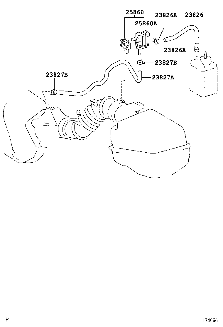 23820-21040 HOSE ASSY, FUEL VAPOR FEED product image