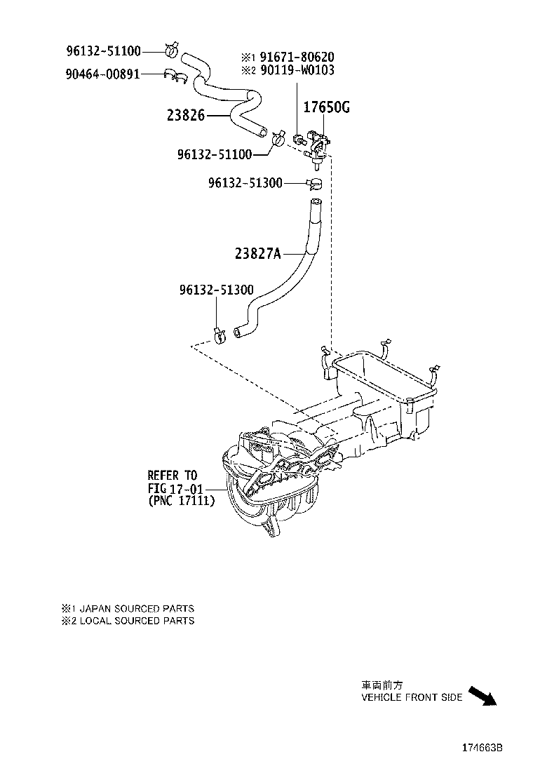 Toyota 25860-30070 VALVE ASSY, VACUUM SWITCHING, NO.1