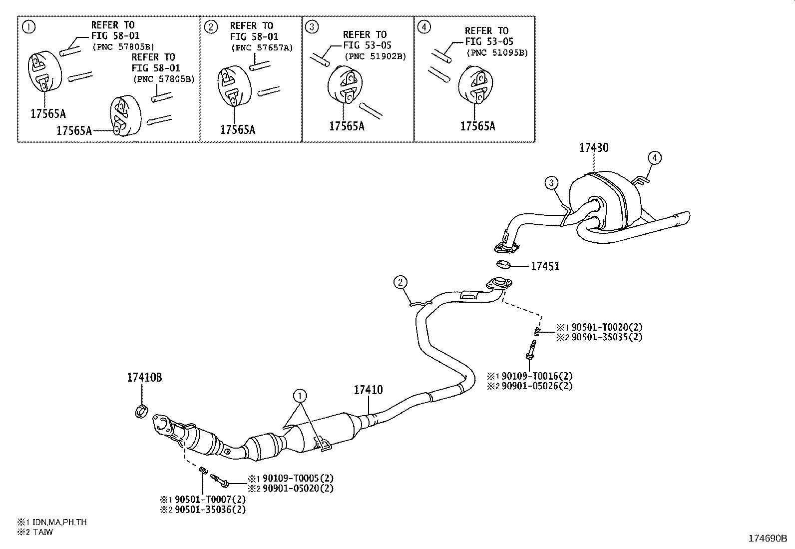 17430-0M030 PIPE ASSY, EXHAUST, TAIL product image