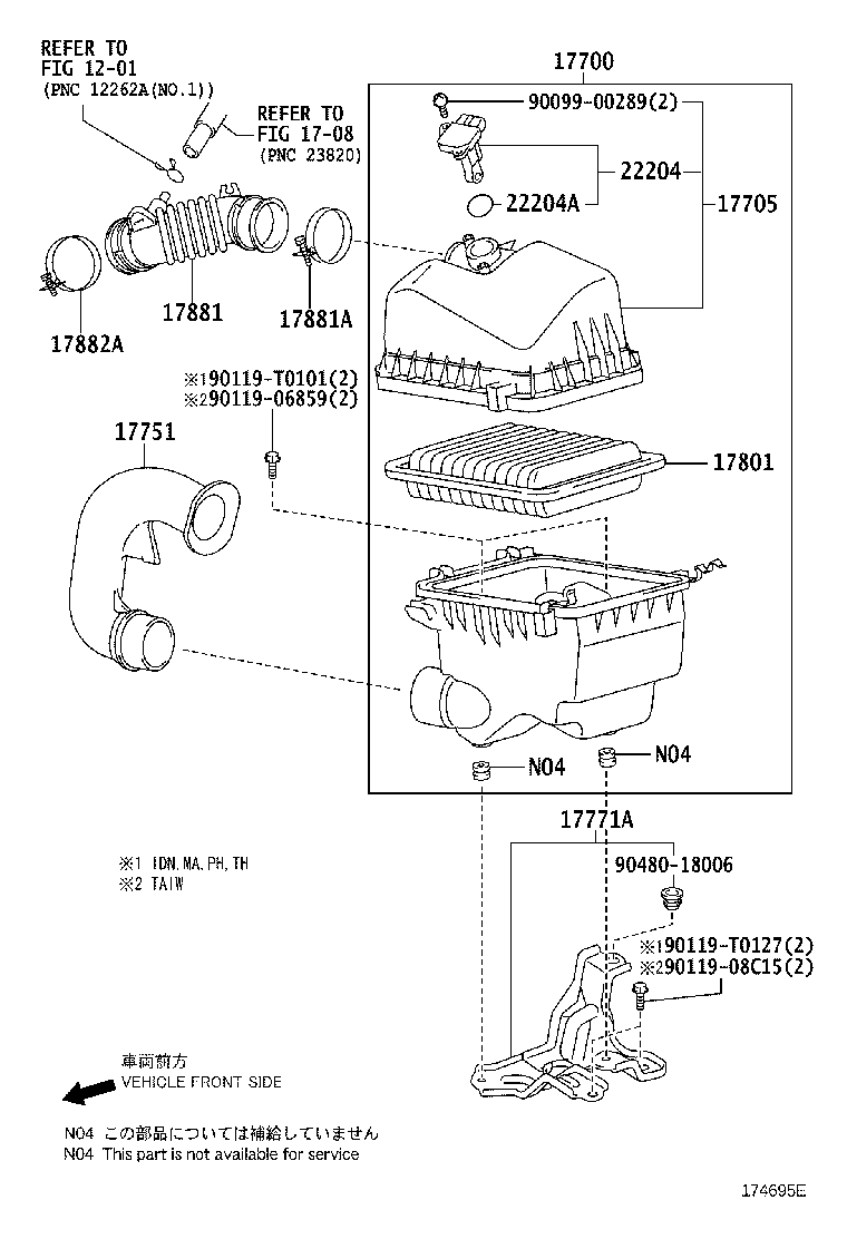 17700-0M030 CLEANER ASSY, AIR product image