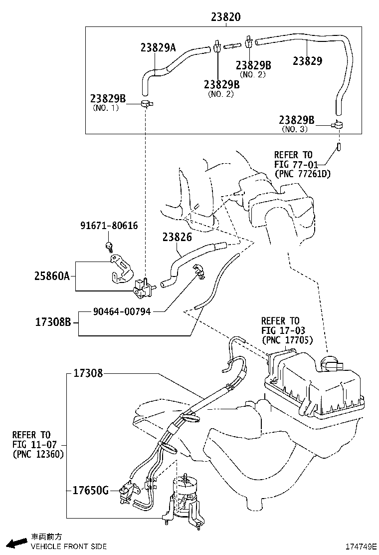 Toyota 17308-31020 HOSE SUB-ASSY, VACUUM