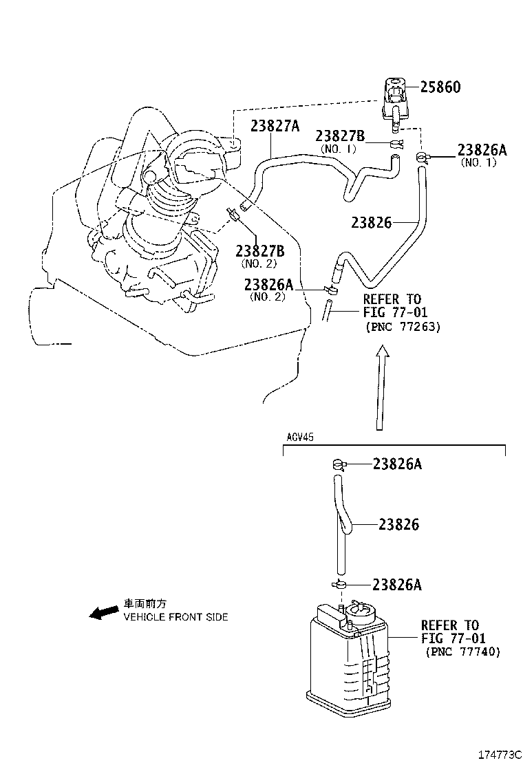 23826-28310 HOSE, FUEL VAPOR FEED, NO.1 product image