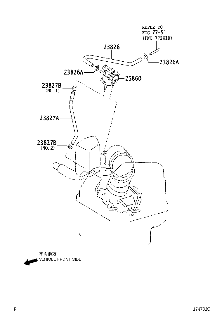23826-28350 HOSE, FUEL VAPOR FEED, NO.1 product image