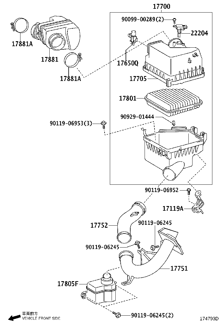 17700-26330 CLEANER ASSY, AIR product image