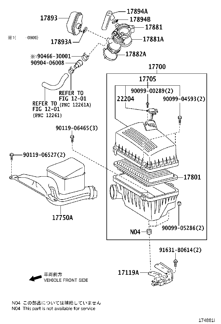Toyota 17700-28271 CLEANER ASSY, AIR