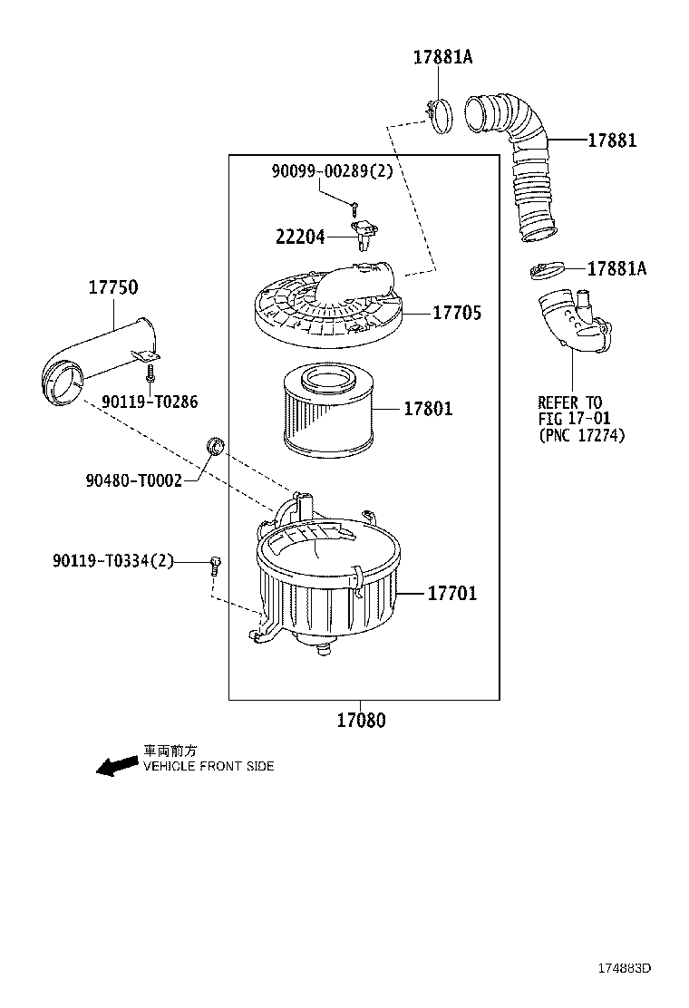 17701-0C080 CASE SUB-ASSY, AIR CLEANER product image