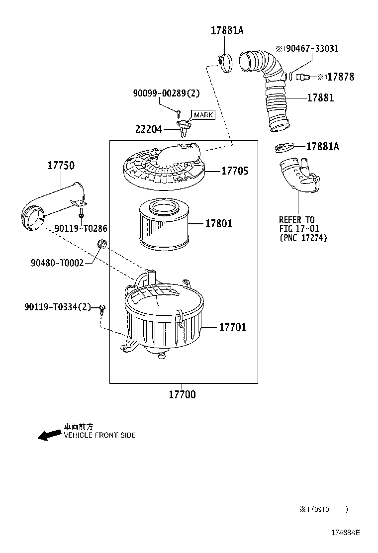 17701-0C080 CASE SUB-ASSY, AIR CLEANER product image