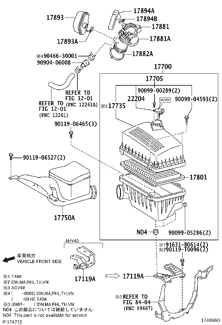 17705-0H110 CAP SUB-ASSY, AIR CLEANER product image
