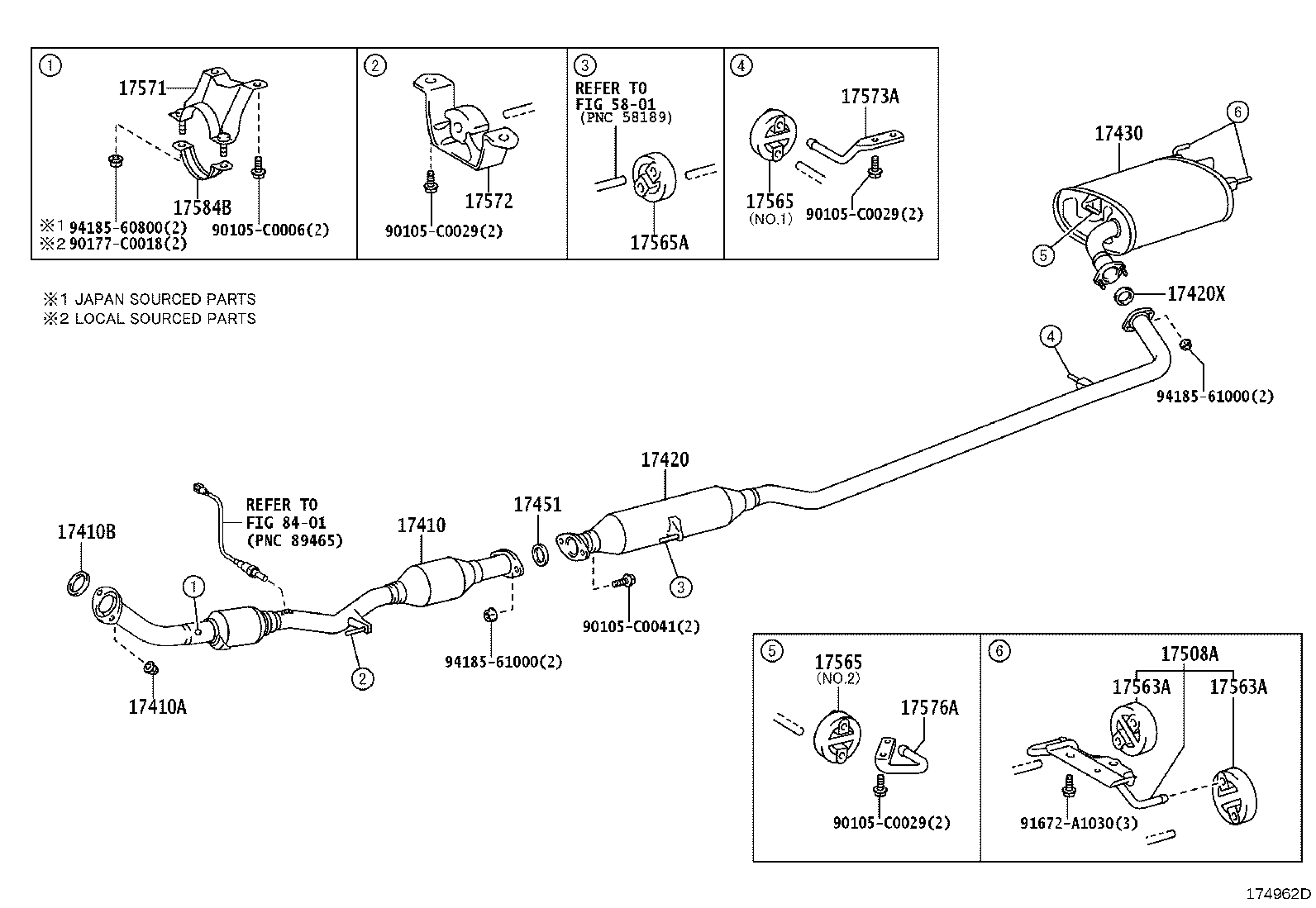 17565-0H060 SUPPORT, EXHAUST PIPE, NO.3 product image