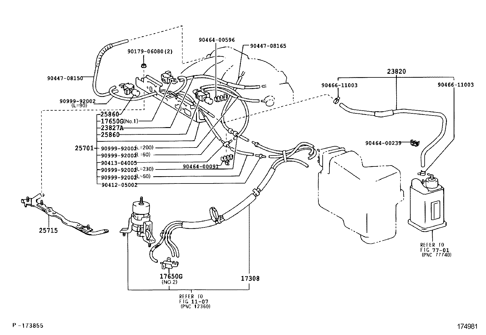23829-20110 HOSE, FUEL VAPOR FEED, NO.1 product image