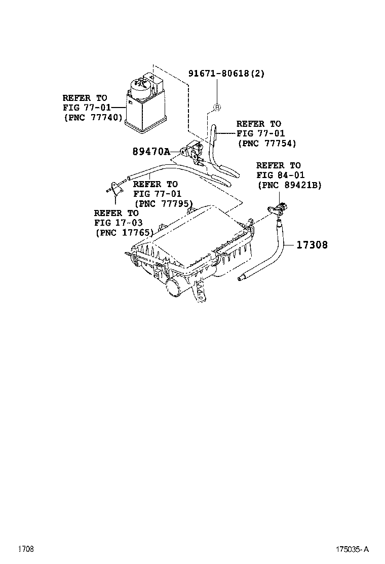 17308-B1010 HOSE SUB-ASSY, VACUUM(FOR IDLE-UP) product image