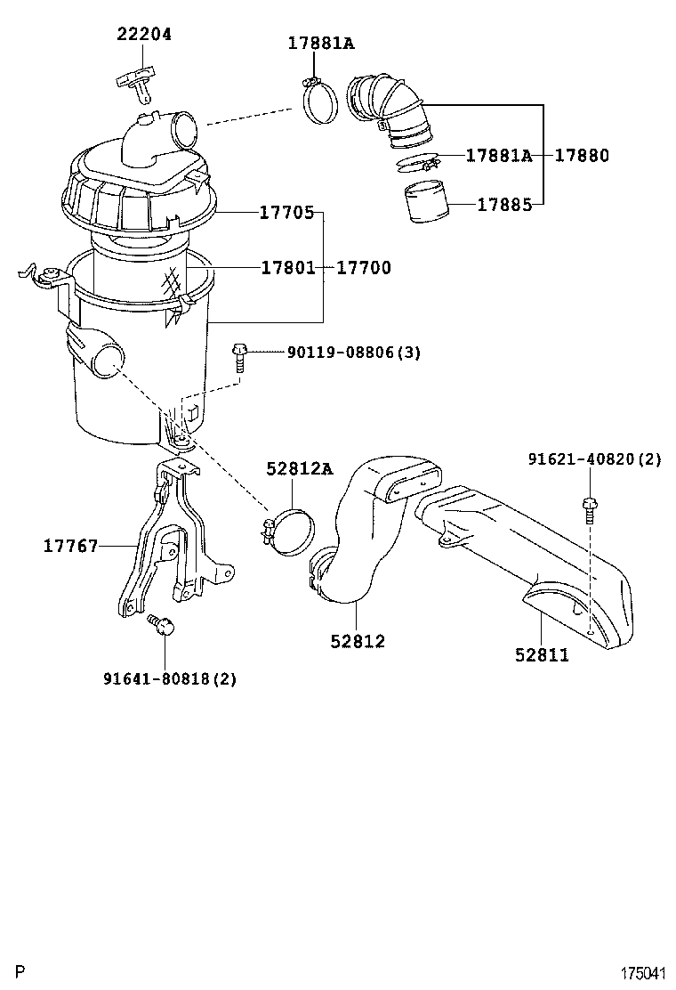 17700-75110 CLEANER ASSY, AIR product image