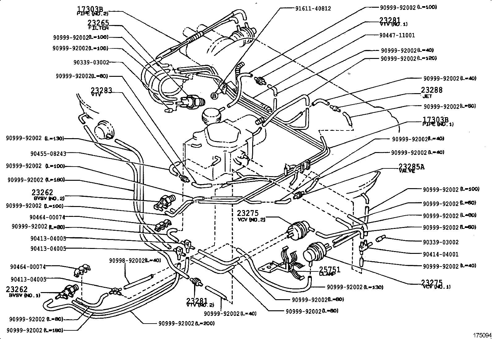 25760-11040 HOSE ASSY, VACUUM TRANSMITTING product image