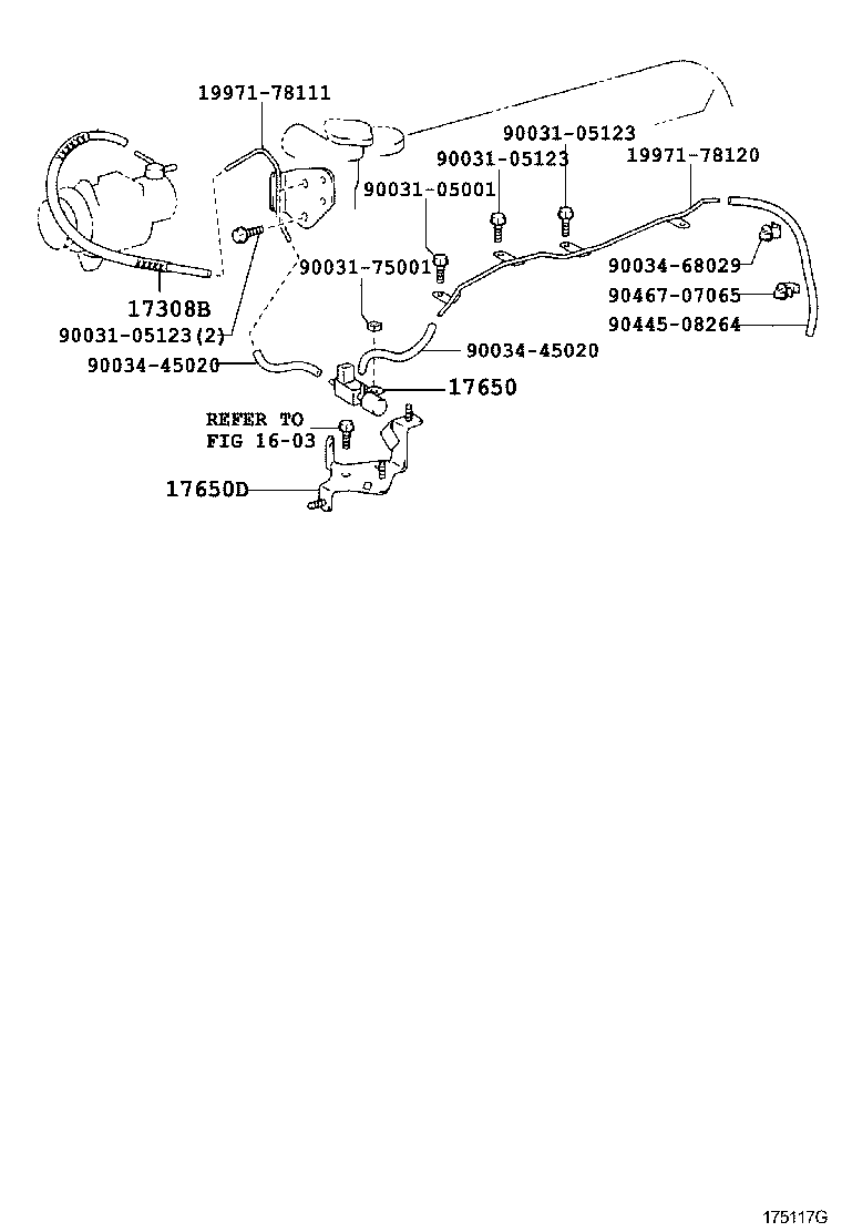 23211-78190 BRACKET, VACUUM SWITCHING VALVE product image