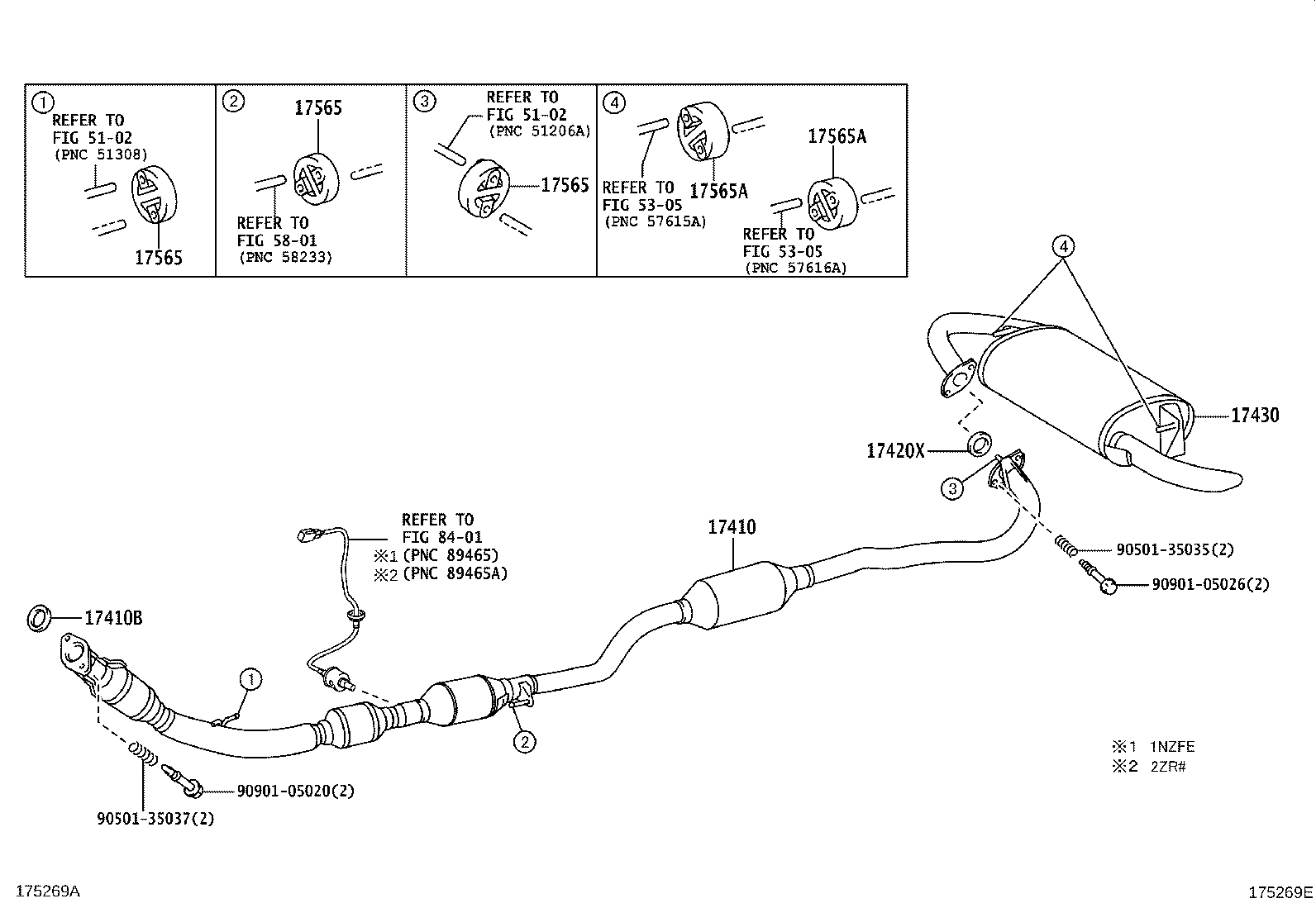 17410-22580 PIPE ASSY, EXHAUST, FRONT product image