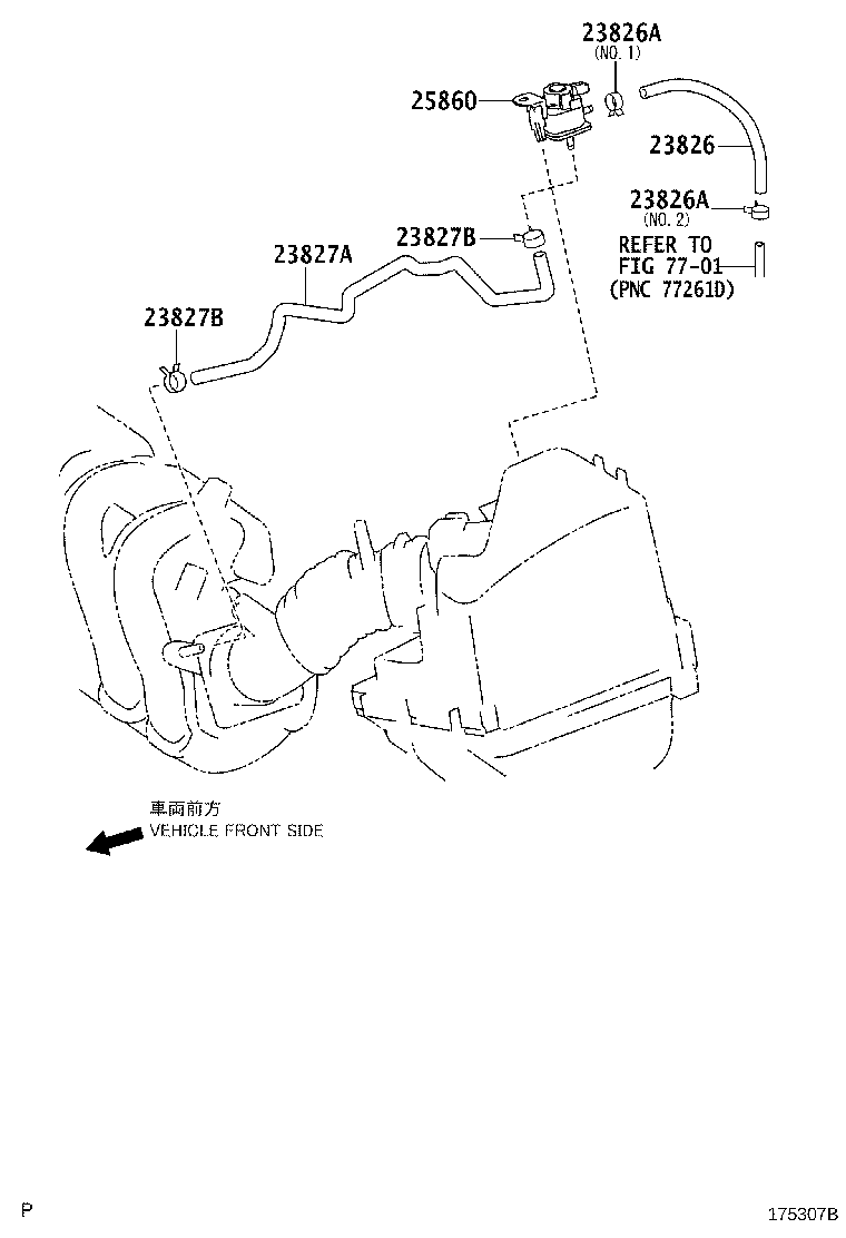 23826-21190 HOSE, FUEL VAPOR FEED, NO.1 product image