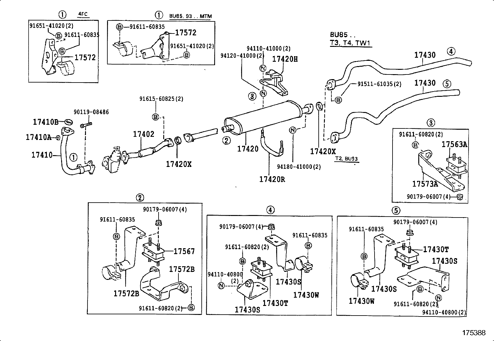 17571-36041 BRACKET, EXHAUST PIPE NO.1 SUPPORT product image