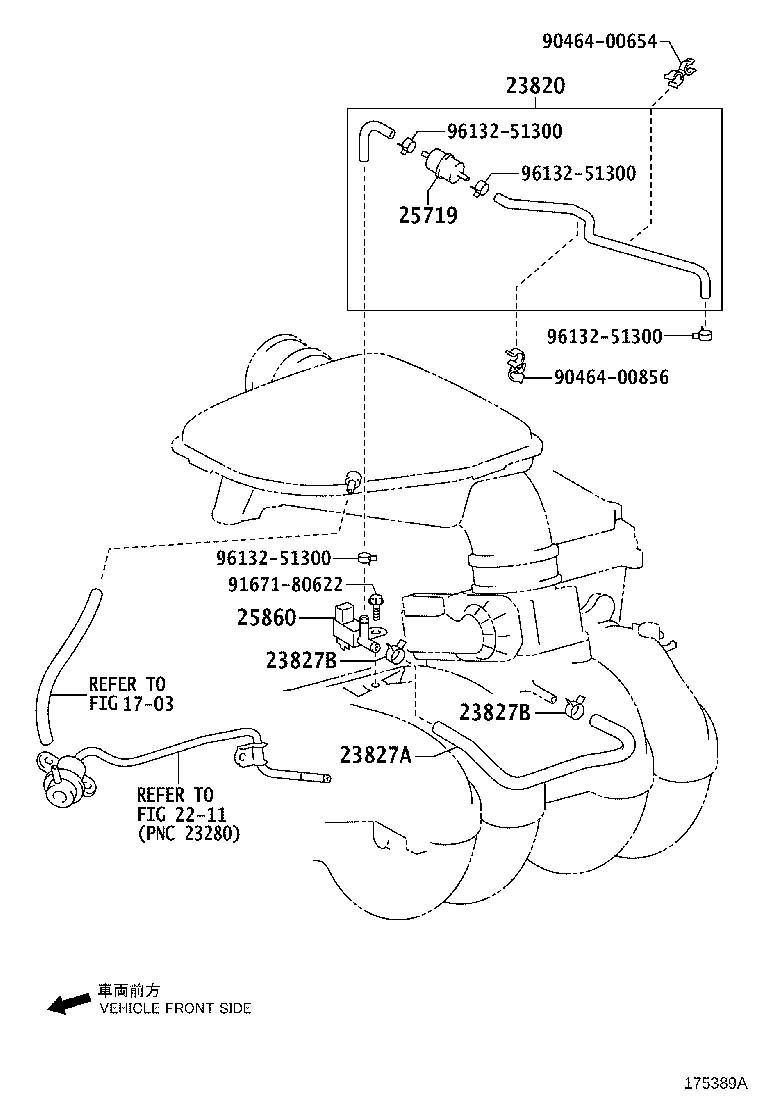23820-62050 HOSE ASSY, FUEL VAPOR FEED product image