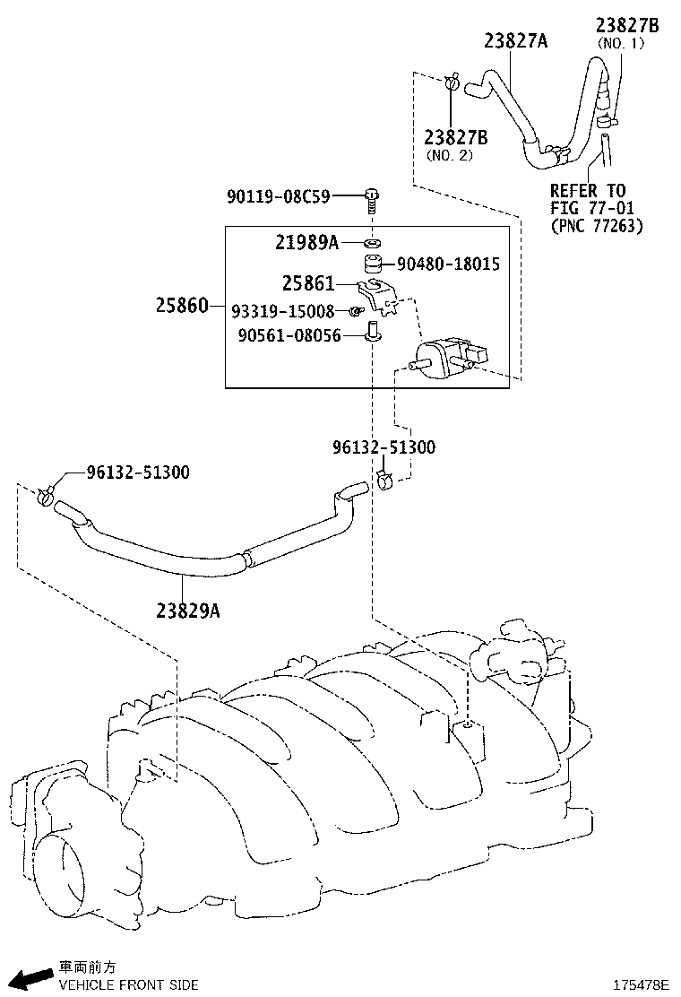 23827-38020 HOSE, FUEL VAPOR FEED, NO.2 product image