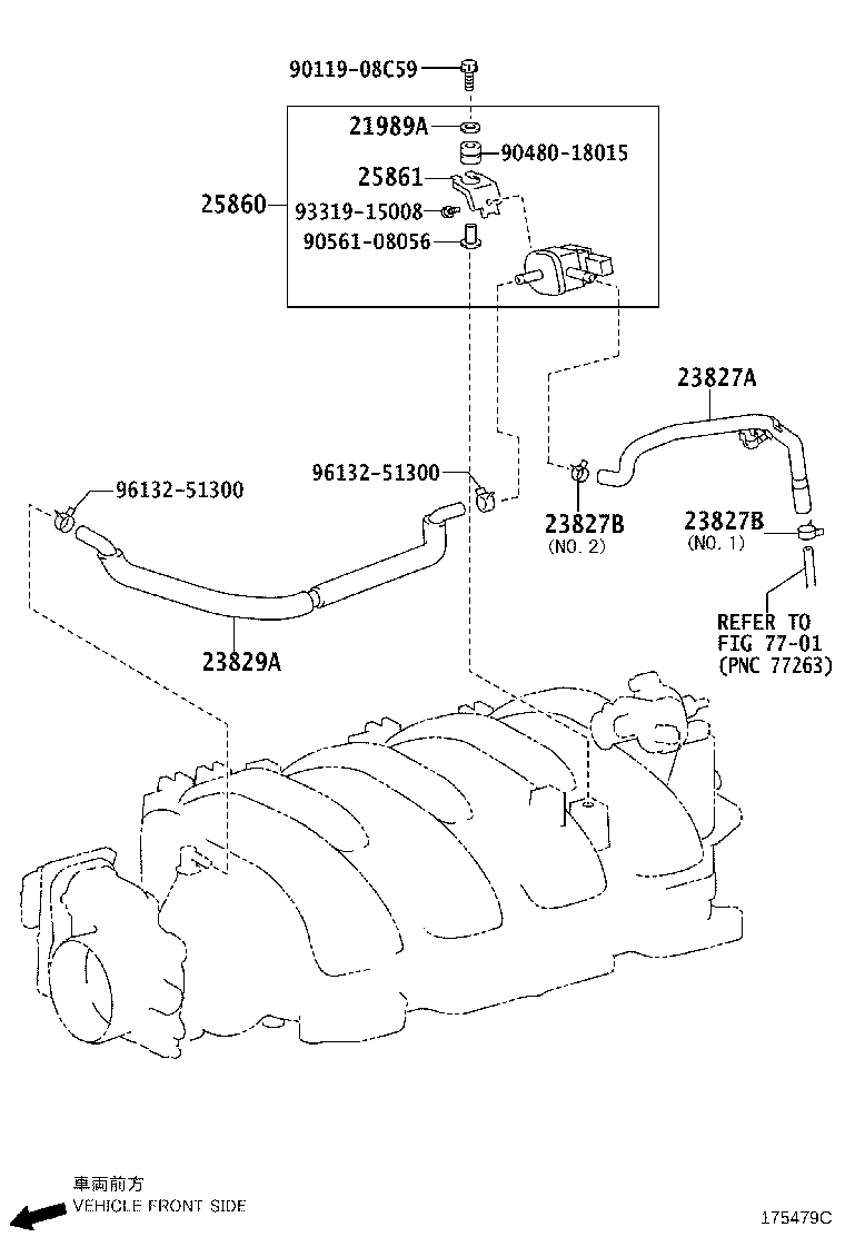 23827-38020 HOSE, FUEL VAPOR FEED, NO.2 product image