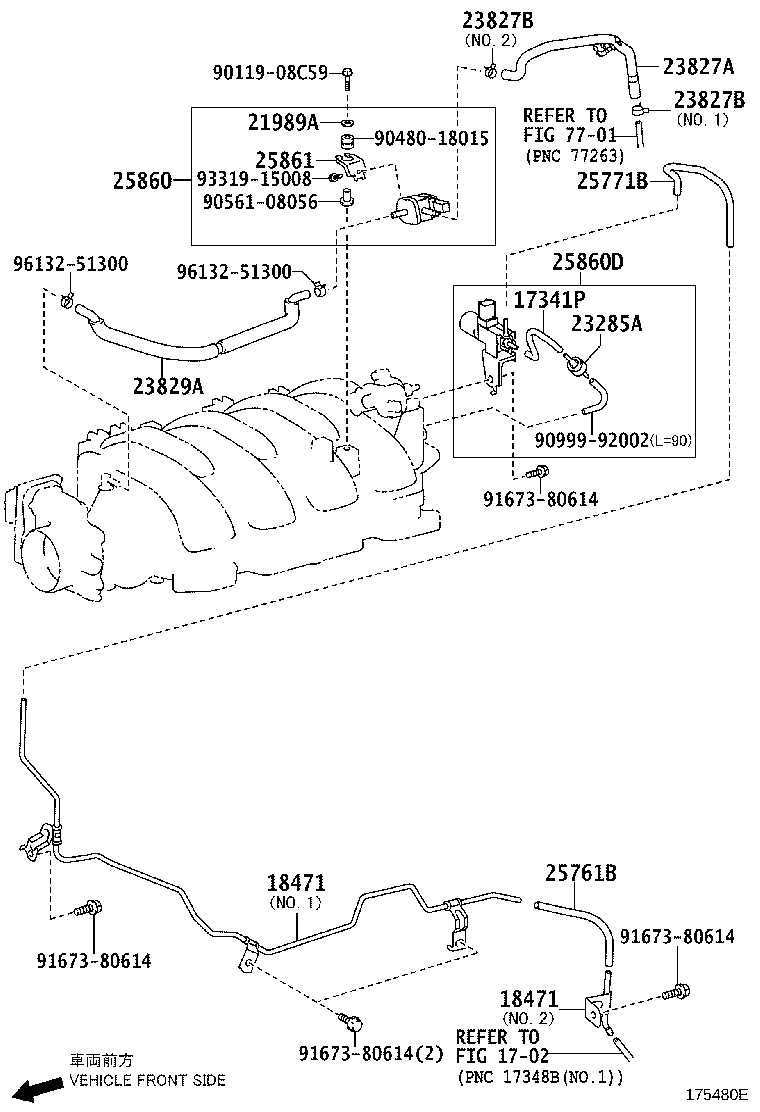 Toyota 17341-38070 HOSE, AIR