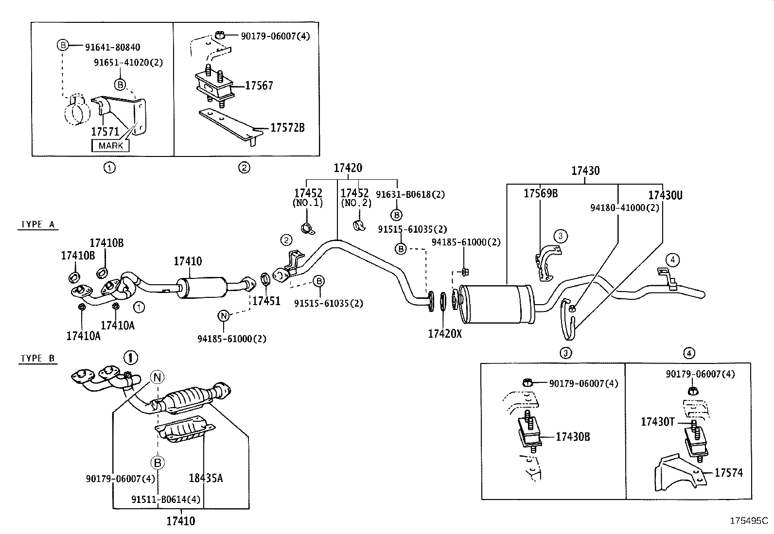 17405-35142 PIPE ASSY, EXHAUST, TAIL product image
