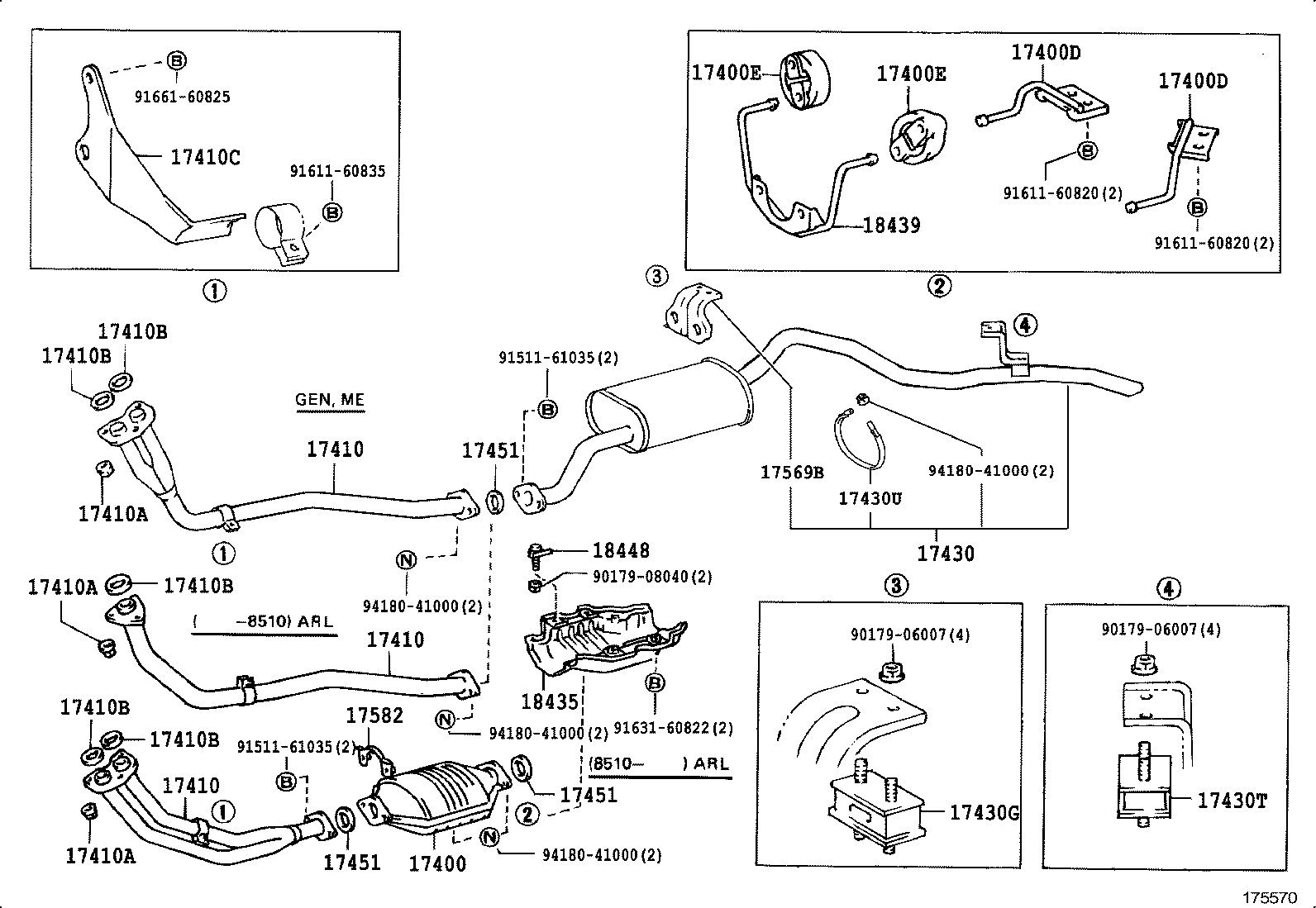 17430-58250 PIPE ASSY, EXHAUST, TAIL product image