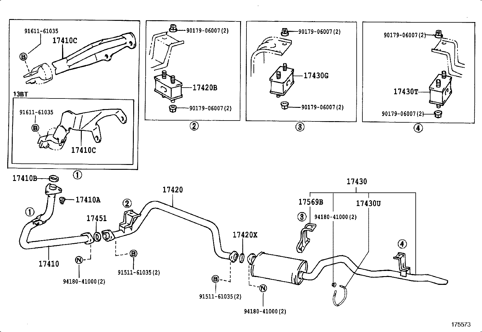 17430-58250 PIPE ASSY, EXHAUST, TAIL product image